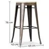 Taburete de Bar Diseño Industrial - Acero y Madera - 76cm -  Stylix  image 7