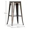 Taburete de Bar - Diseño Industrial -Madera y Metal - 76cm - Stylix  image 7