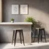 Taburete de Bar Diseño Industrial - Madera y Acero - 61cm - Stylix  image 7