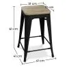Taburete de Bar Diseño Industrial - Madera y Acero - 61cm - Stylix  image 7