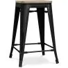 Taburete de Bar Diseño Industrial - Madera y Acero - 61cm - Stylix  image 7