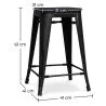 Taburete de Bar - Diseño Industrial - Madera y Acero - 61cm - Stylix  image 7