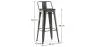 Taburete de Bar con Respaldo - Diseño Industrial - Madera y Acero - 76 cm - Stylix  image 7