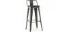 Taburete de Bar con Respaldo - Diseño Industrial - Madera y Acero - 76 cm - Stylix  image 7