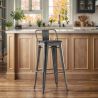 Taburete de Bar con Respaldo - Diseño Industrial - Madera y Acero - 76 cm - Stylix  image 7