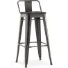 Taburete de Bar con Respaldo - Diseño Industrial - Madera y Acero - 76 cm - Stylix  image 7