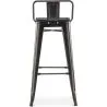 Taburete de Bar con Respaldo - Diseño Industrial - Madera y Acero - 76 cm - Stylix  image 7