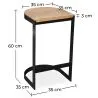 Taburete Diseño Industrial - Madera y Metal - 60cm - Lia image 7