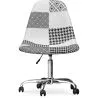 Silla De Oficina con Ruedas - Silla de Escritorio Tapizada en Patchwork - Blanco Y Negro -  Denisse  image 7