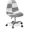 Silla De Oficina con Ruedas - Silla de Escritorio Tapizada en Patchwork - Blanco Y Negro -  Denisse  image 7