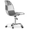 Silla De Oficina con Ruedas - Silla de Escritorio Tapizada en Patchwork - Blanco Y Negro -  Denisse  image 7