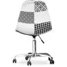 Silla De Oficina con Ruedas - Silla de Escritorio Tapizada en Patchwork - Blanco Y Negro -  Denisse  image 7