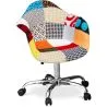 Silla de Oficina con Reposabrazos - Silla de Escritorio con Ruedas - Tapizada en Patchwork  - Patty image 7