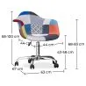 Silla de Oficina con Reposabrazos - Silla de Escritorio con Ruedas - Tapizada en Patchwork  - Pixi image 7