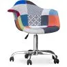 Silla de Oficina con Reposabrazos - Silla de Escritorio con Ruedas - Tapizada en Patchwork  - Pixi image 7