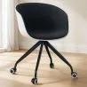 Silla de Oficina con Reposabrazos - Silla de Escritorio con Ruedas - Blanco y Negro - Jodie  image 7
