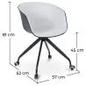 Silla de Oficina con Reposabrazos - Silla de Escritorio con Ruedas - Blanco y Negro - Jodie  image 7