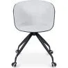 Silla de Oficina con Reposabrazos - Silla de Escritorio con Ruedas - Blanco y Negro - Jodie  image 7