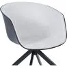 Silla de Oficina con Reposabrazos - Silla de Escritorio con Ruedas - Blanco y Negro - Jodie  image 7