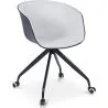 Silla de Oficina con Reposabrazos - Silla de Escritorio con Ruedas - Blanco y Negro - Jodie  image 7