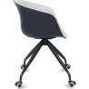 Silla de Oficina con Reposabrazos - Silla de Escritorio con Ruedas - Blanco y Negro - Jodie  image 7