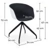 Silla de Oficina con Reposabrazos Tapizada - Silla de Escritorio - Blanco y Negro - Jodie  image 7