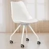 Silla de Oficina con Ruedas - Silla de Escritorio Blanca - Canva image 7