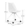 Silla de Oficina con Ruedas - Silla de Escritorio Blanca - Canva image 7