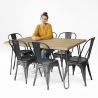 Pack Mesa de Comedor - Diseño Industrial 150cm + Pack de 6 Sillas de Comedor - Diseño Industrial - Hairpin Stylix image 7