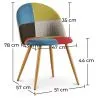 Silla de Comedor - Tapizada en Patchwork - Estilo Escandinavo - Simona image 7