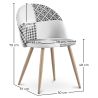 Silla de Comedor - Tapizada en Patchwork  Blanco y Negro - Evelyne image 7