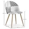 Silla de Comedor - Tapizada en Patchwork  Blanco y Negro - Evelyne image 7