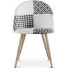 Silla de Comedor - Tapizada en Patchwork  Blanco y Negro - Evelyne image 7
