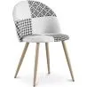 Silla de Comedor - Tapizada en Patchwork  Blanco y Negro - Evelyne image 7