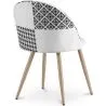 Silla de Comedor - Tapizada en Patchwork  Blanco y Negro - Evelyne image 7