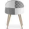 Silla de Comedor - Tapizada en Patchwork  Blanco y Negro - Evelyne image 7