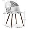 Silla de Comedor - Tapizada en Patchwork Blanco y Negro - Evelyne  image 7