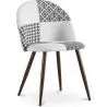 Silla de Comedor - Tapizada en Patchwork Blanco y Negro - Evelyne  image 7
