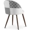Silla de Comedor - Tapizada en Patchwork Blanco y Negro - Evelyne  image 7