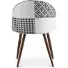 Silla de Comedor - Tapizada en Patchwork Blanco y Negro - Evelyne  image 7
