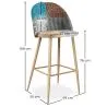 Taburete Tapizado en Patchwork - Estilo Escandinavo - Evelyne  image 7