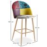 Taburete Tapizado en Patchwork - Estilo Escandinavo - Evelyne  image 7