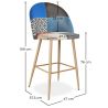 Taburete Tapizado en Patchwork - Estilo Escandinavo - Evelyne  image 7