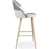 Taburete Tapizado en Patchwork - Estilo Escandinavo - Blanco y Negro - Evelyne  image 7