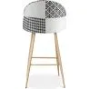 Taburete Tapizado en Patchwork - Estilo Escandinavo - Blanco y Negro - Evelyne  image 7