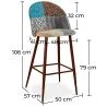 Taburete Tapizado en Patchwork - Estilo Escandinavo - Patty image 7