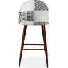 Taburete Tapizado en Patchwork - Estilo Escandinavo - Blanco y Negro - Evelyne  image 7