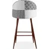 Taburete Tapizado en Patchwork - Estilo Escandinavo - Blanco y Negro - Evelyne  image 7