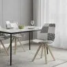 Silla de Comedor - Tapizada en Patchwork Blanco y Negro - Denisse  image 7