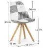 Silla de Comedor - Tapizada en Patchwork Blanco y Negro - Denisse  image 7